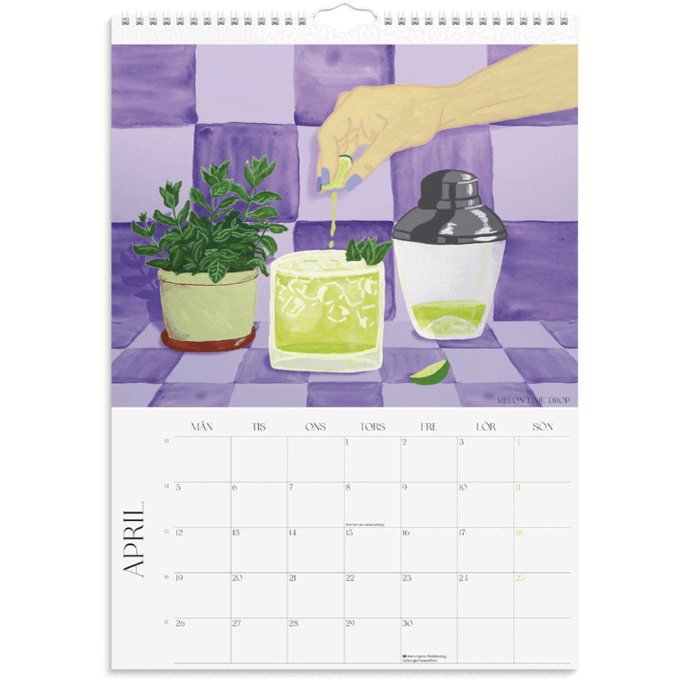 Väggkalender 2027 Posters Drinkar, Övrigt