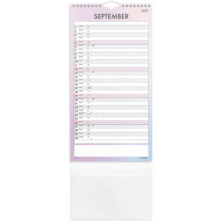 Familjekalender 2027 Tydlig, Övrigt