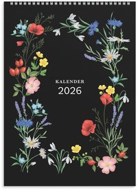 V�ggkalender 2026 Illustrerad blomster