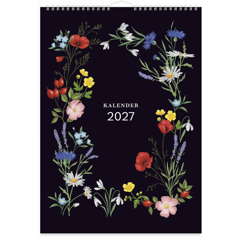 Väggkalender 2027 Illustrerad blomster, Övrigt