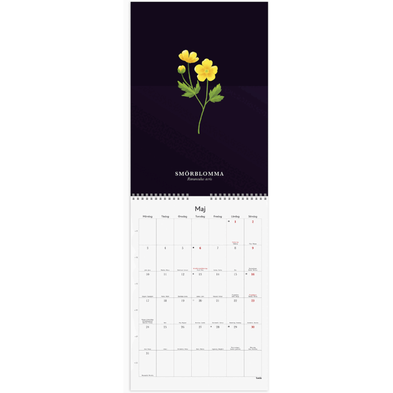 Väggkalender 2027 Illustrerad blomster, Övrigt