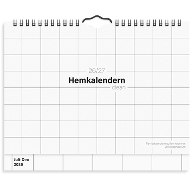 Väggkalender 2026-2027 Hemkalendern Clean, Övrigt