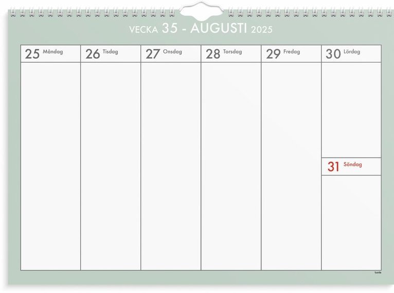 Väggkalender 2025-2026 Veckoplan, Övrigt