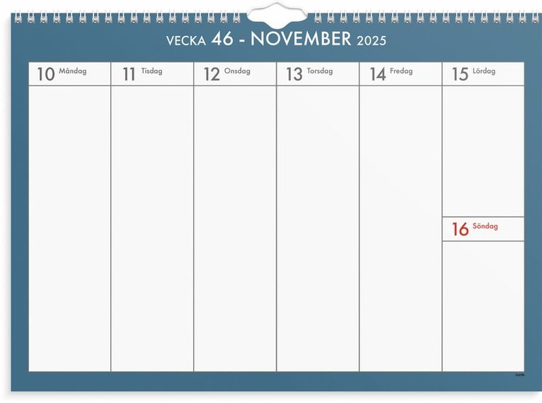 Väggkalender 2025-2026 Veckoplan, Övrigt