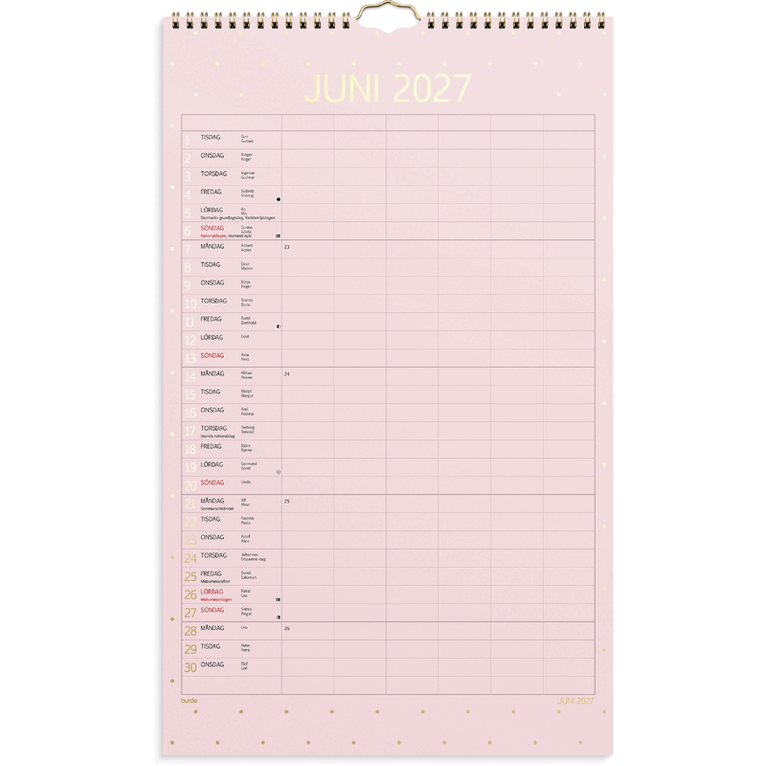 Familjekalender 2026-2027 Color, Övrigt