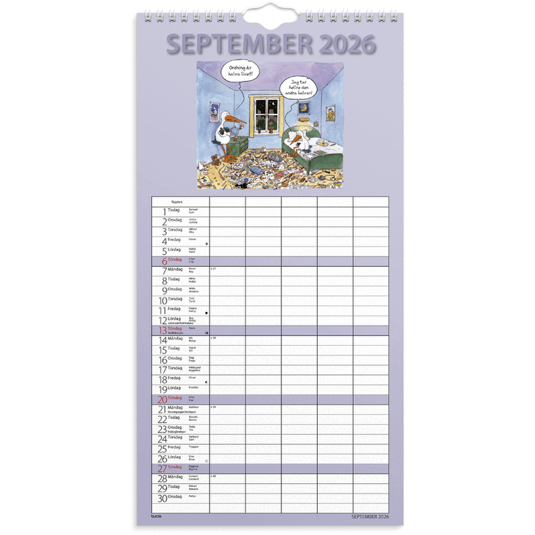 Familjekalender 2026-2027 Rolig, Övrigt