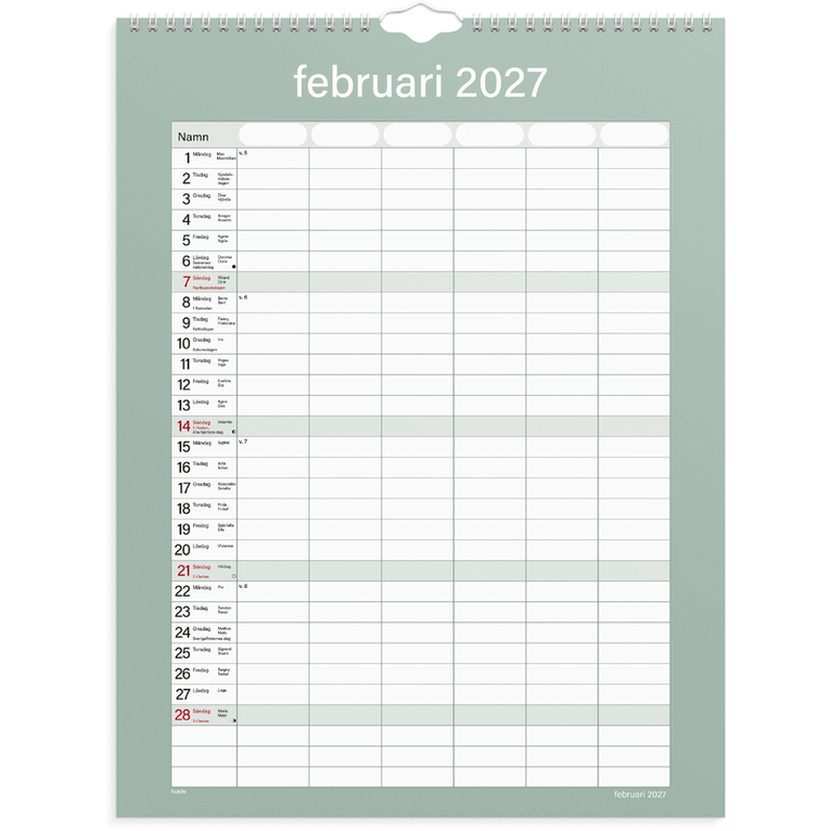 Familjekalender 2026-2027 Praktisk, Övrigt