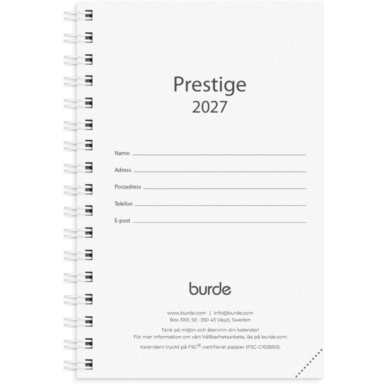 Kalender 2027 Prestige refill, Övrigt. Tillgänglighet: Lägg i varukorg