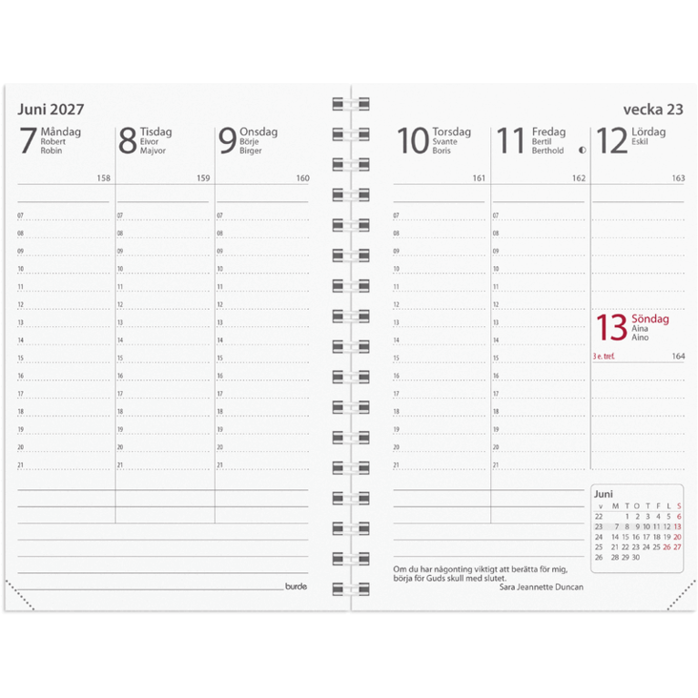 Kalender 2027 Prestige refill, Övrigt