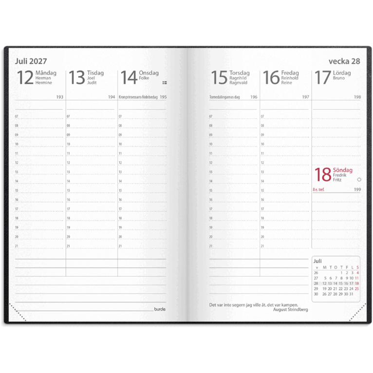 Kalender 2027 Prestige svart konstläder inb, Övrigt