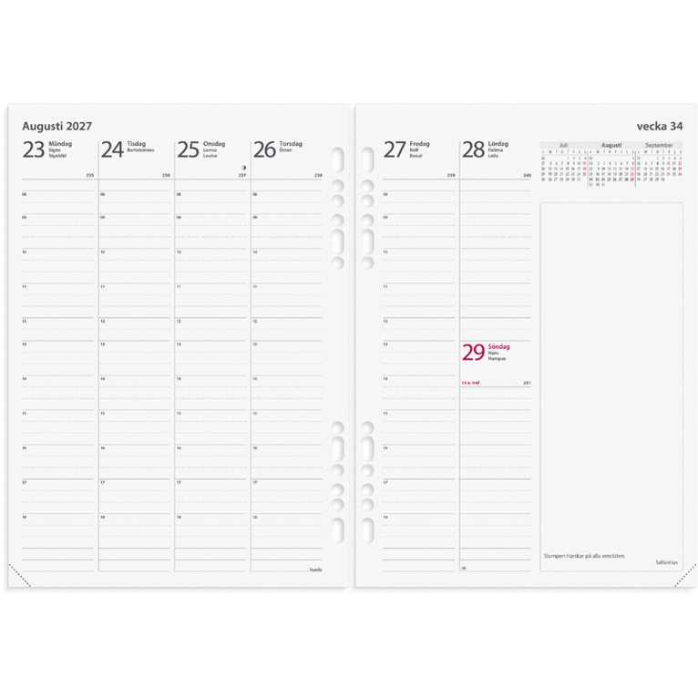 Business Systemkalender A5 2027 svart konstläder, Övrigt