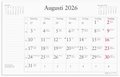 Kalender 2026 M�nadsblock 240x152 mm