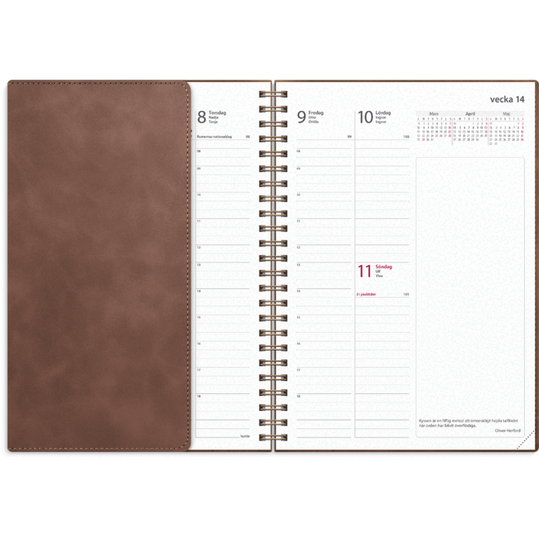 Kalender 2027 Business A5 Twist brun, Övrigt