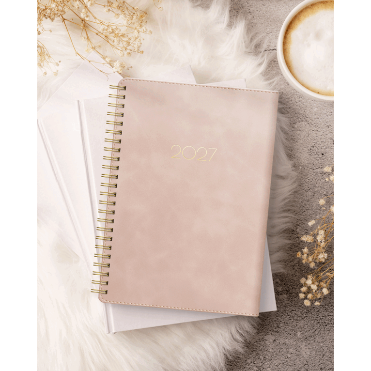 Kalender 2027 Business A5 Twist rosa, Övrigt