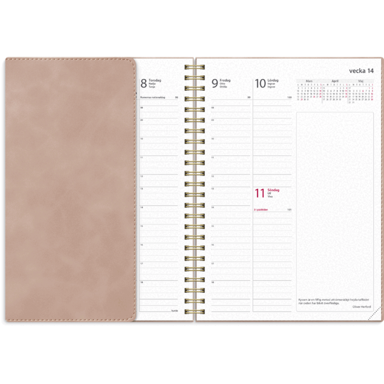 Kalender 2027 Business A5 Twist rosa, Övrigt