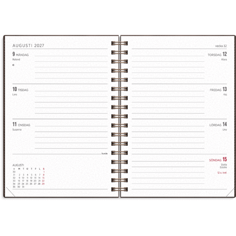 Kalender 2027 Senator A6 Twist brun, Övrigt