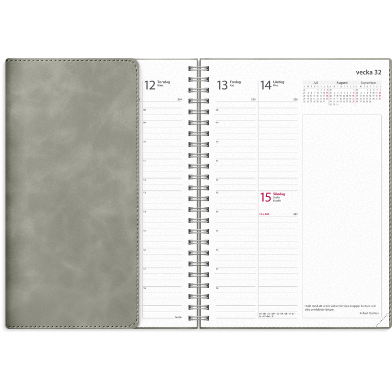 Kalender 2027 Business A5 Twist grå, Övrigt
