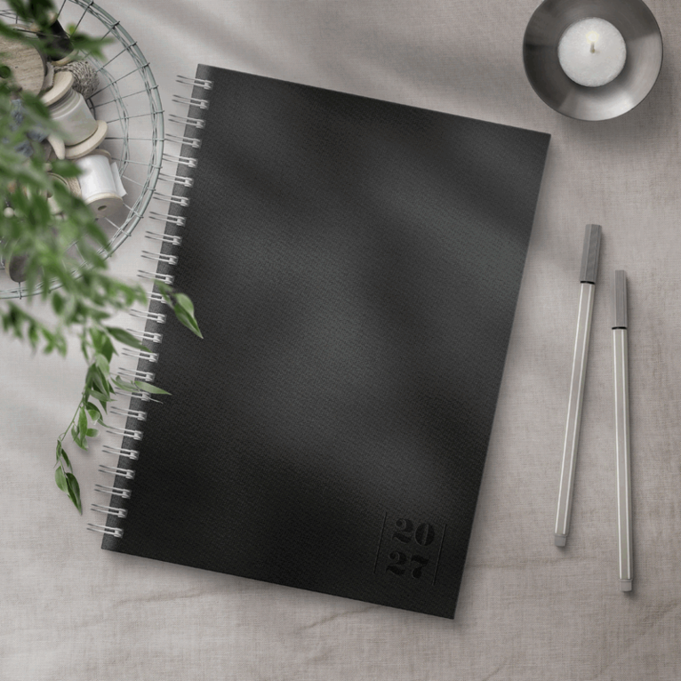 Kalender 2027 Business A5 Textile svart, Övrigt