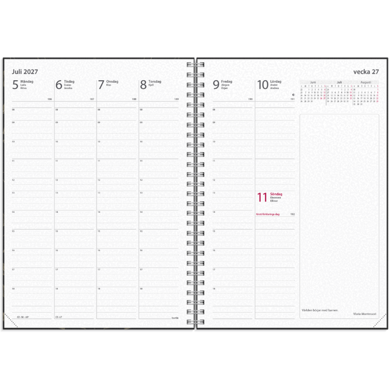 Kalender 2027 Business A5 Textile svart, Övrigt