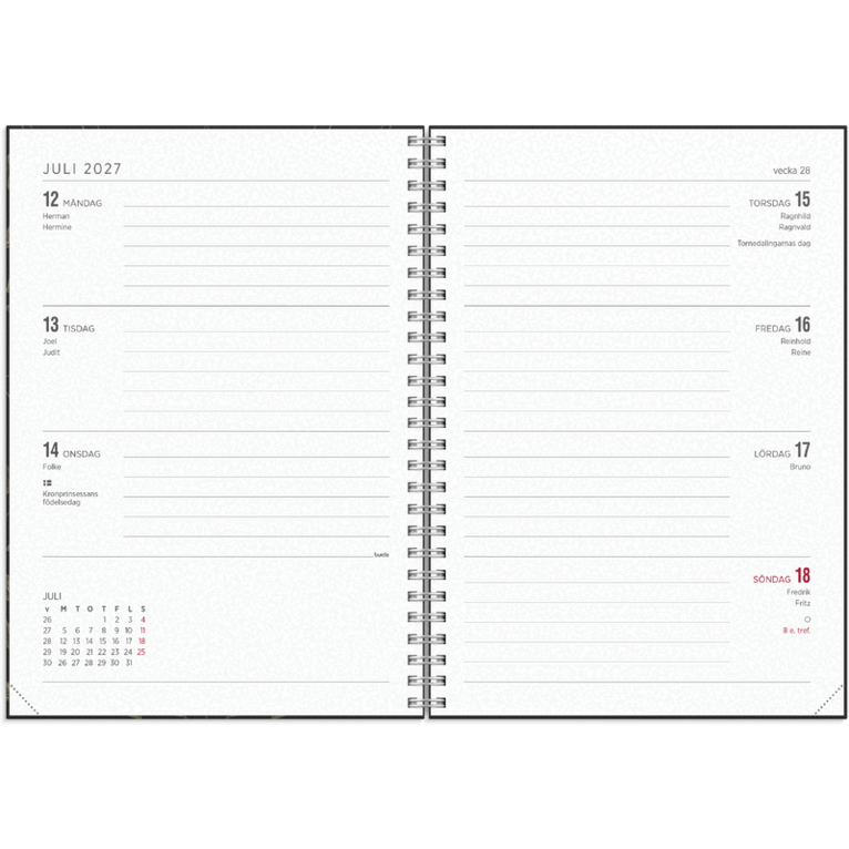 Kalender 2027 Senator A5 Textile svart, Övrigt