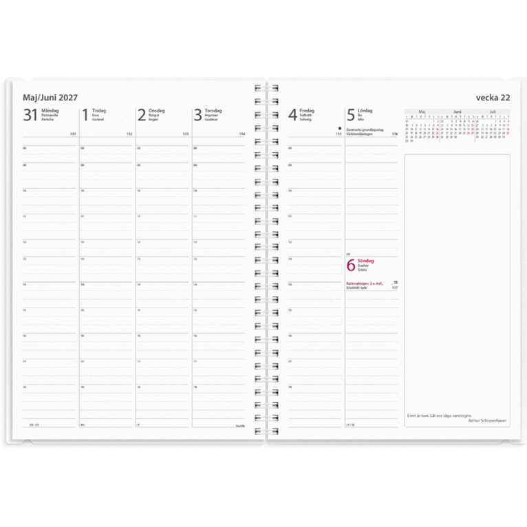 Kalender 2027 Business A5 4i1, Övrigt