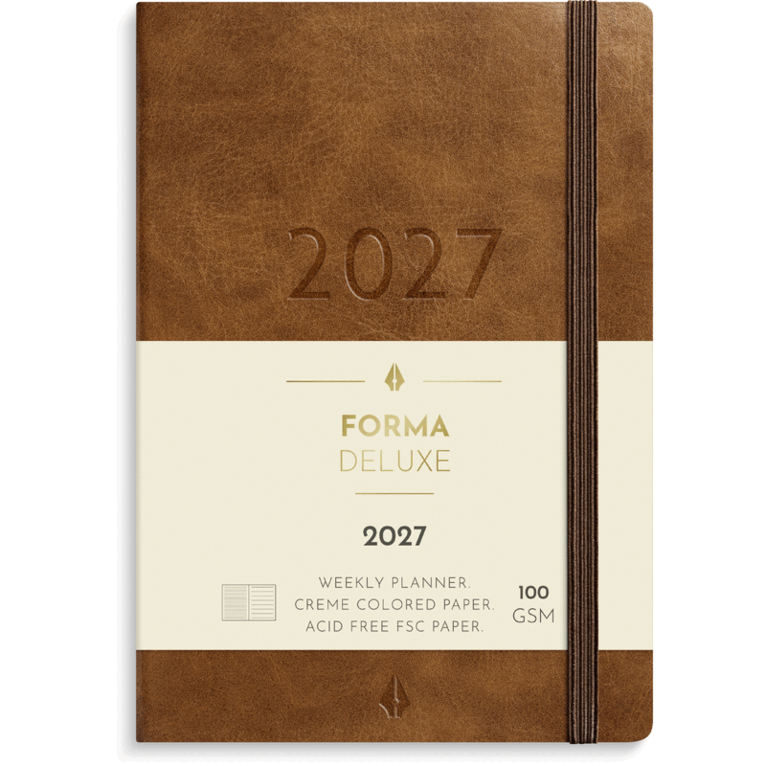Liten Veckokalender  Forma Deluxe 2027 brun, Övrigt