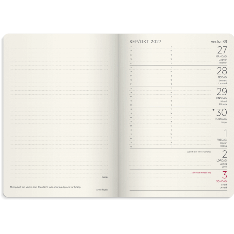 Liten Veckokalender  Forma Deluxe 2027 brun, Övrigt