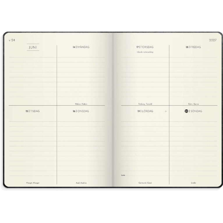 Kalender 2027 Weekly Deluxe, Övrigt