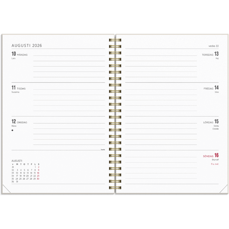 Kalender 2026-2027 Senator A5 Story Blomma, Övrigt