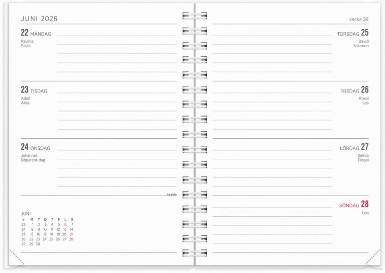 Kalender 2025-2026 Senator A6 4i1, Övrigt