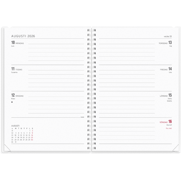 Kalender 2026-2027 Senator A5 4i1, Övrigt