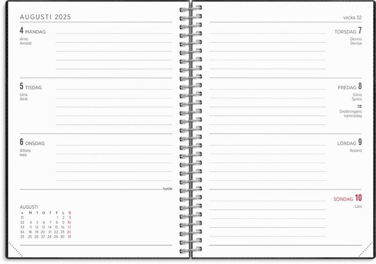 Kalender 2025-2026 Senator A6 Twist svart, Övrigt