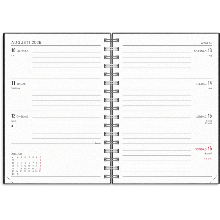 Kalender 2026-2027 Senator A6 Twist svart, Övrigt