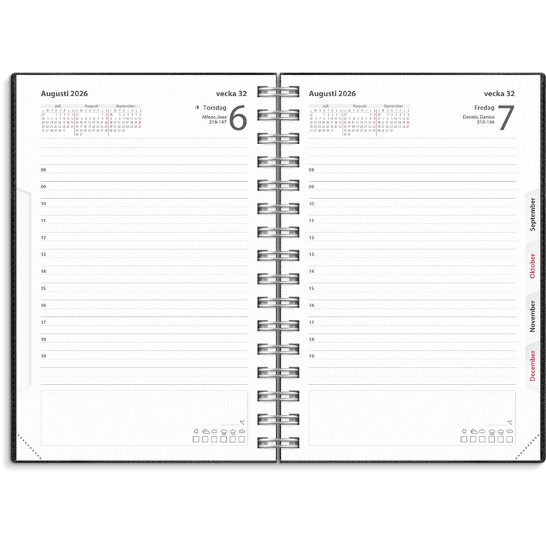 Kalender 2026-2027 Dagbok Twist svart, Övrigt