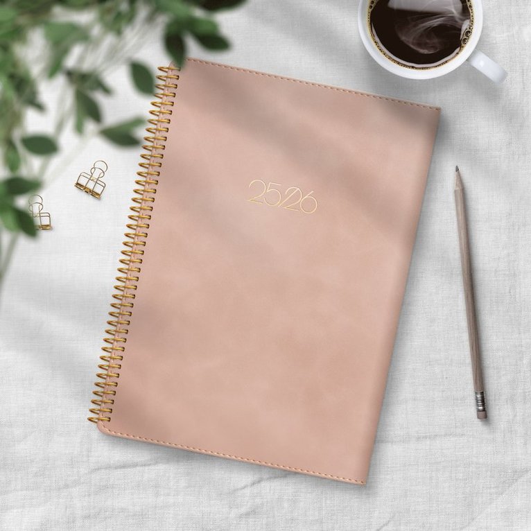 Kalender 2025-2026 Senator A5 Twist rosa, Övrigt