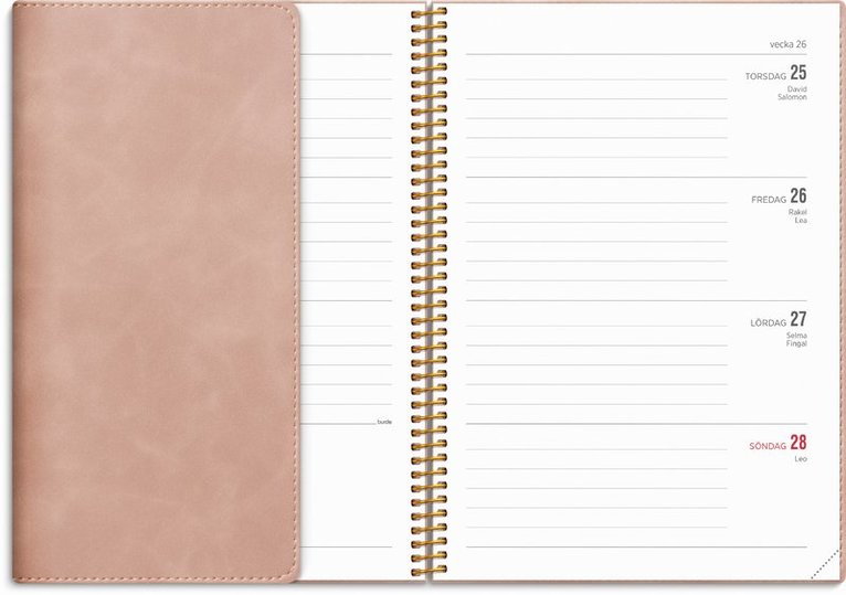 Kalender 2025-2026 Senator A5 Twist rosa, Övrigt