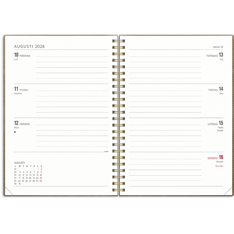 Kalender 2026-2027 Senator A5 Twist rosa, Övrigt