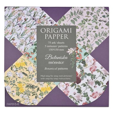Origami Botaniska mönster 75 ark i 5 motiv