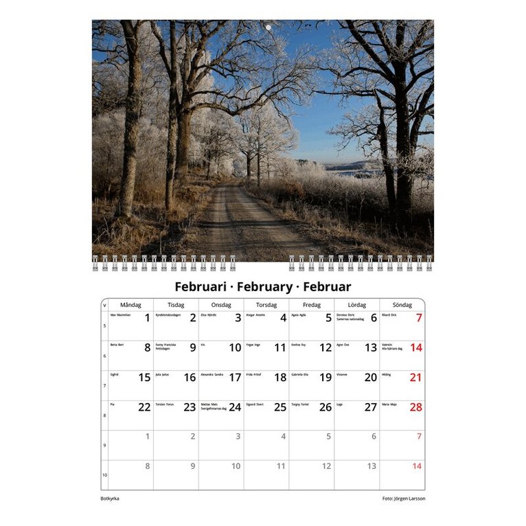 Väggkalender 2027 Sverige, Övrigt