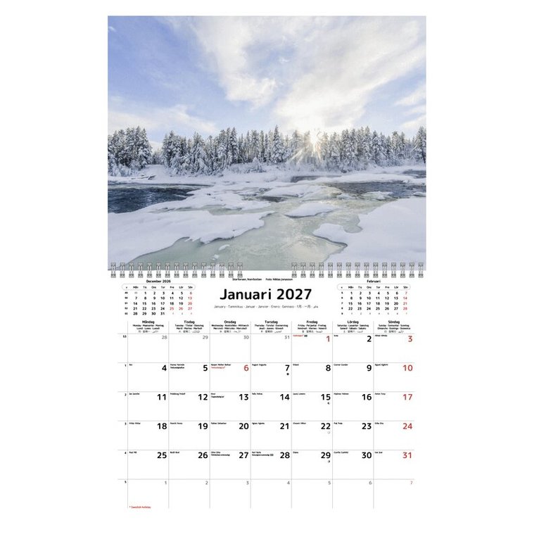 Väggkalender 2027 Sverige med kuvert, Övrigt