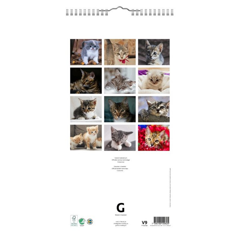 Familjekalender 2027 Katter, Övrigt