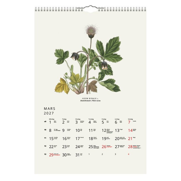 Väggkalender 2027 Växter, Övrigt