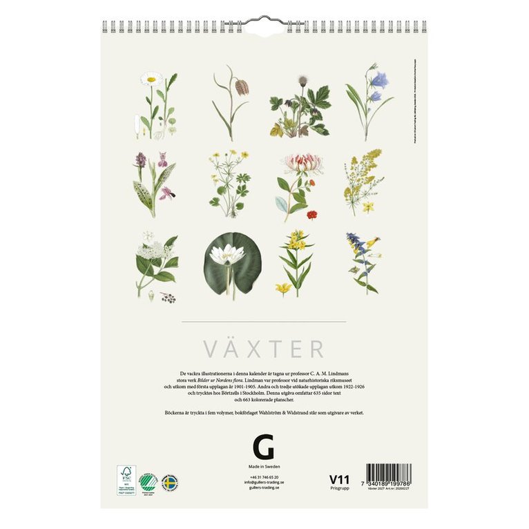 Väggkalender 2027 Växter, Övrigt