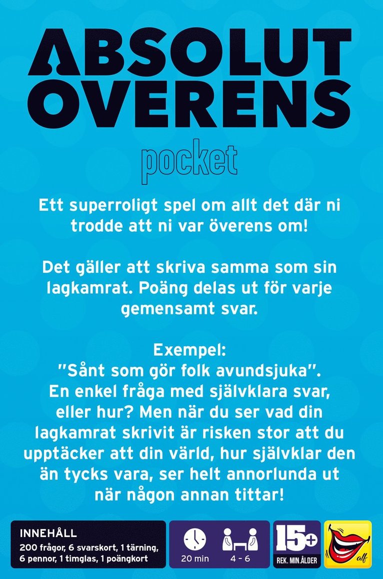 Absolut Överens - Pocket, Övrigt