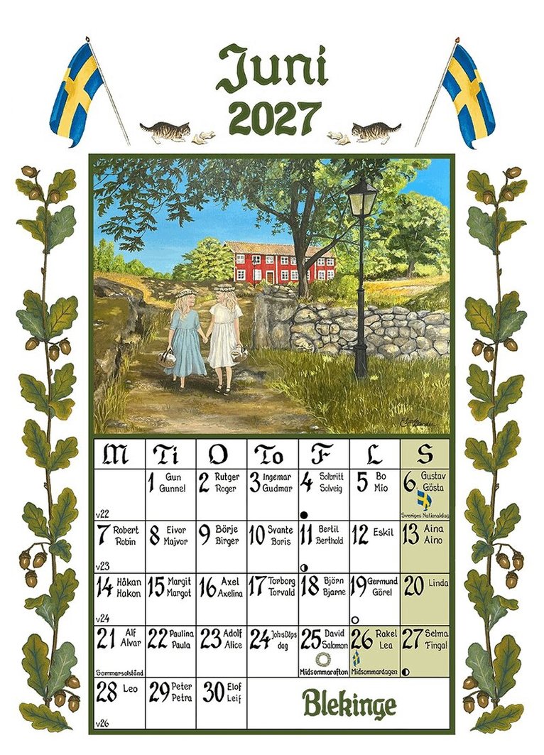 Väggkalender 2027 A3 Sverigealmanackan, Övrigt