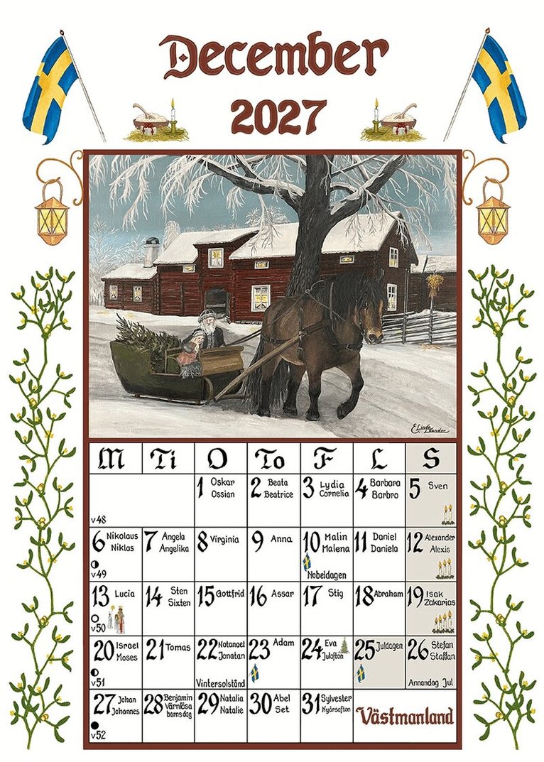 Bordskalender 2027 A6 Sverigealmanackan, Övrigt