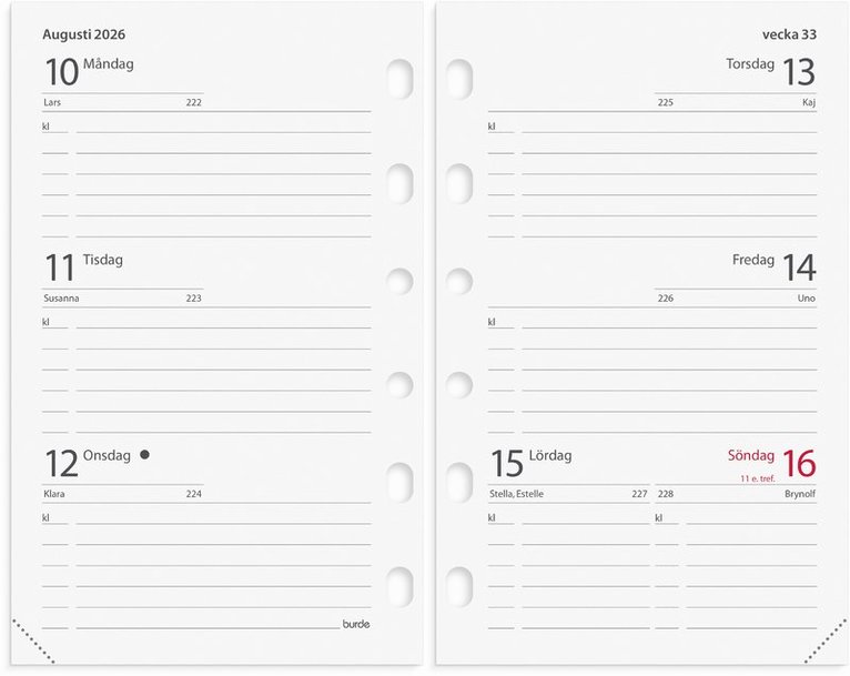 Systemkalender Compact skinn svart, Övrigt