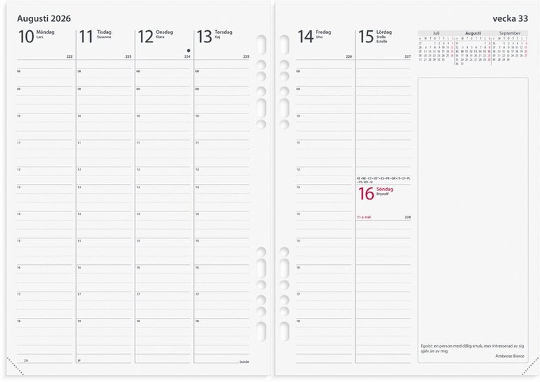 Systemkalender Business konstläder svart, Övrigt