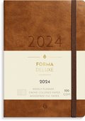 Kalender 2024 Liten Veckokalender Forma Deluxe brun