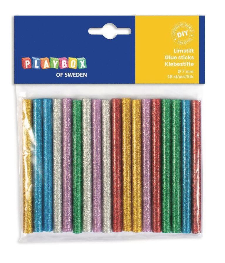 Limstänger 7mm 18-pack glitter, Övrigt